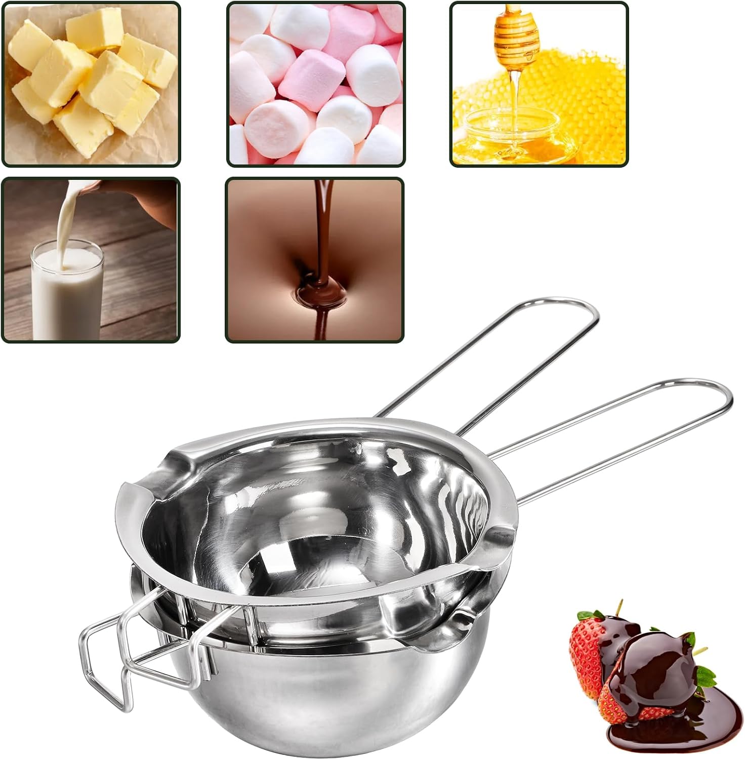 Set Di 4 Ciotole Da Cucina In Acciaio Inox, Lucidate A Specchio, Impilabili, Per Mescolare E Preparare Alimenti, Diametri Vari - 2