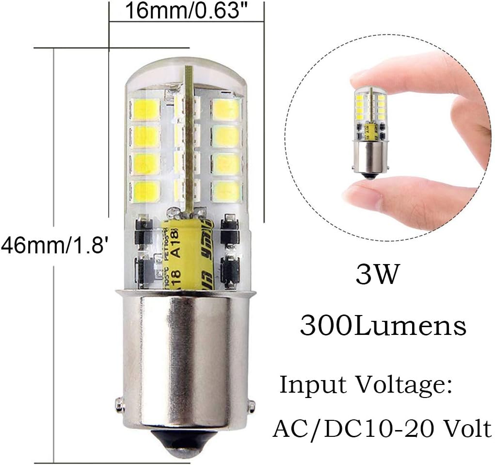 Lot De 2 Ampoules LED B15 AC/DC 12 V Ba15s - 300 Lumens - 3 W - Blanc Froid 6000 K-30 W - équivalent à Une Lampe Halogène De Rechange Pour Voiture, Remorque, Camping-car, Bateau, Yard -OSRAM || EUROPALAMP Soldes Boutique