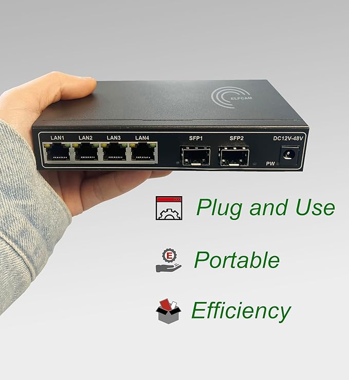 Detailansicht Elfcam SFP Gigabit Switch