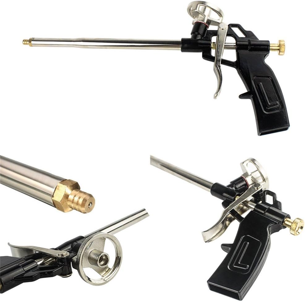 2 Pezzi Pistola Schiuma Poliuretanica Professionale - Per Isolamento E Sigillatura, Colore Oro E Nero - Foto 9