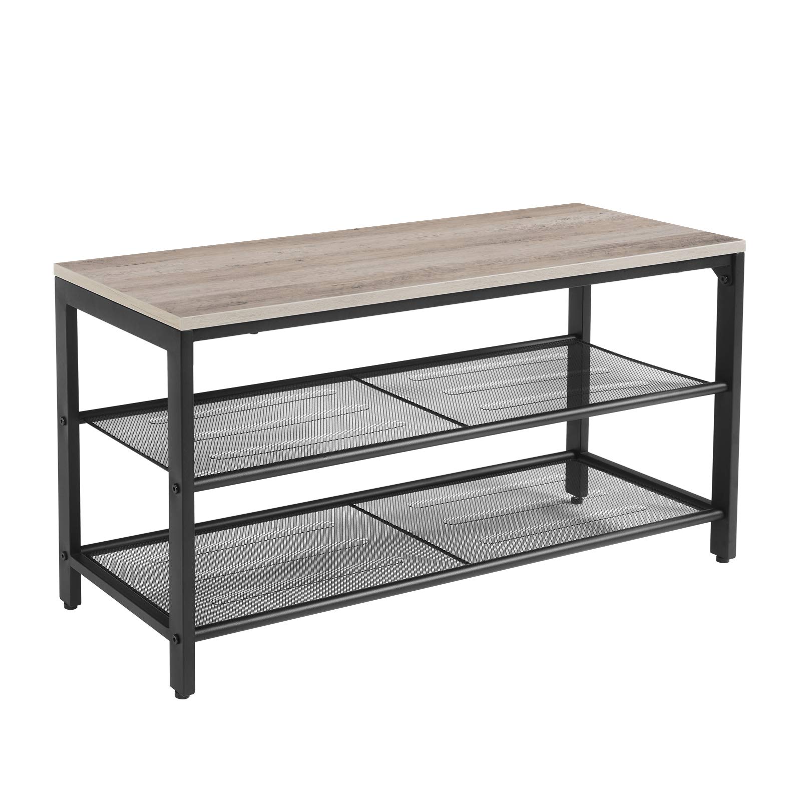 VASAGLE Banco para Zapatos con Asiento, Zapatero con 2 Estantes de