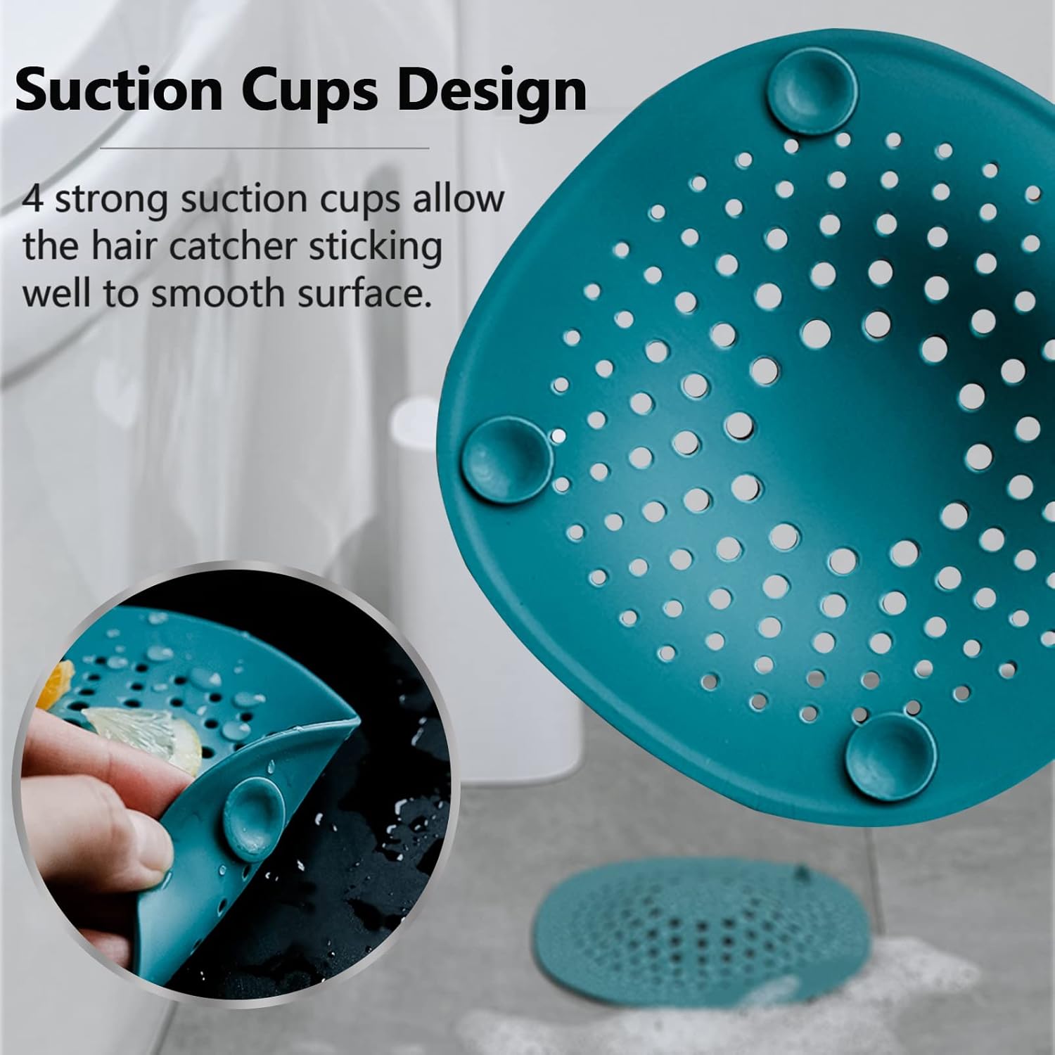 Filtre Cheveux Douche - Attrape Cheveux Protections De Vidange En Silicone Avec Ventouse, Pour évier De Douche, Baignoire - 5CPS -Promos Gout Cuisine Boutique