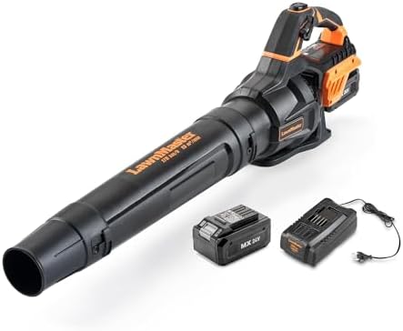 LawnMaster MX 24V Akku-Laubbläser mit Axialgebläse | Leistungsstarker kabelloser Garten-Laubbläser mit MX 24V Lithium-Ionen-Akku und Ladegerät | 2 Jahre Garantie