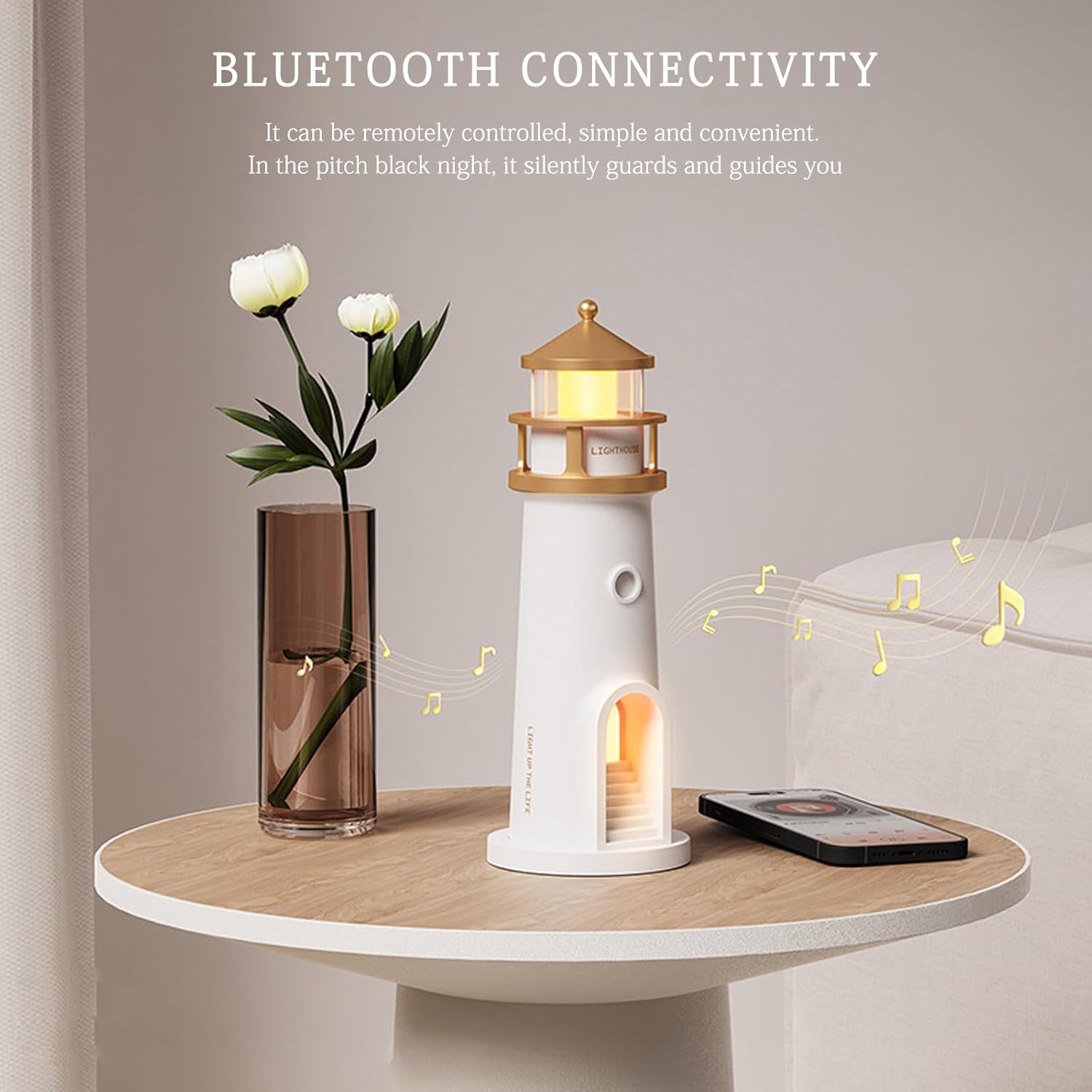 Lighthouse Decoration, Lighthouse with LED Light Moon Projection ...