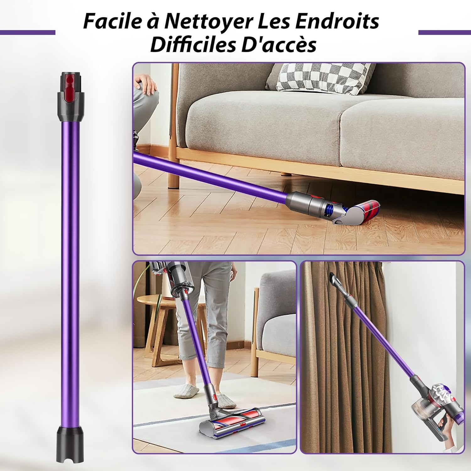 Rallonge Télescopique Réglable Pour Aspirateur Miele C1, C2, C3 | Avec Régulateur De Flux D'air, Longueur 62-103 Cm