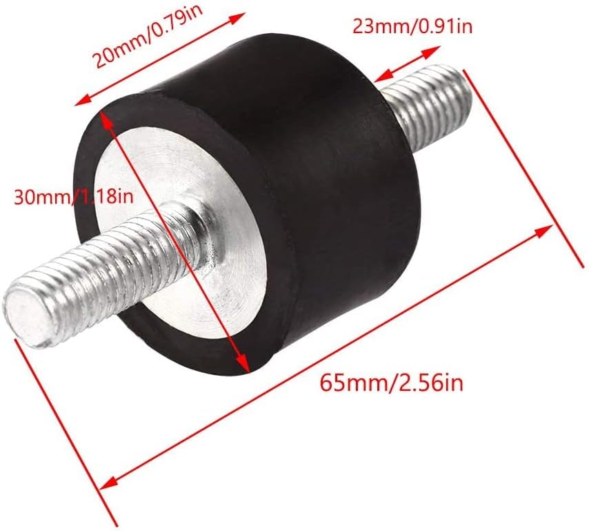 Set Of 4 M8/M10 Flange Vibration Mounts With Rubber Coating