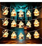 3M 20 LEDs Halloween Geister Lichterkette Batteriebetrieben 2 Lichtmodi | Wasserdicht Gespenst Li...