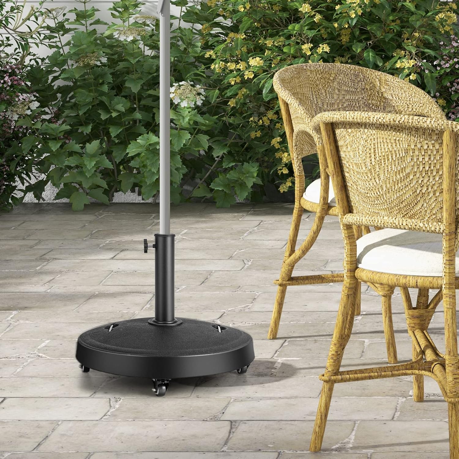 RELAX4LIFE Ombrellone da Giardino 3m/2,7m/2,3m con Luci LED, da Esterno
