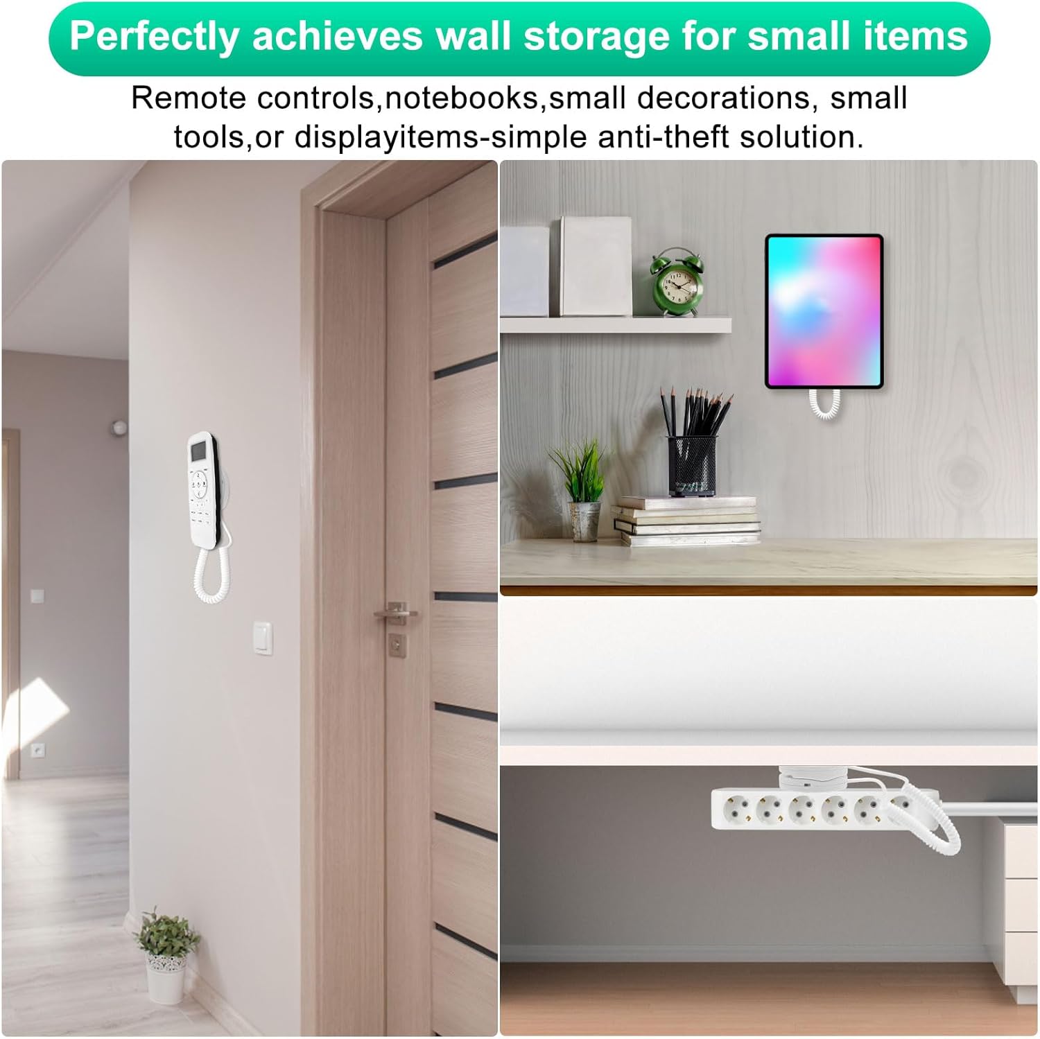 8 PCS SUPPORT De Multiprise Mural Pour Télécommande Porte-douille Sans Clou EUR 10,95 - FR