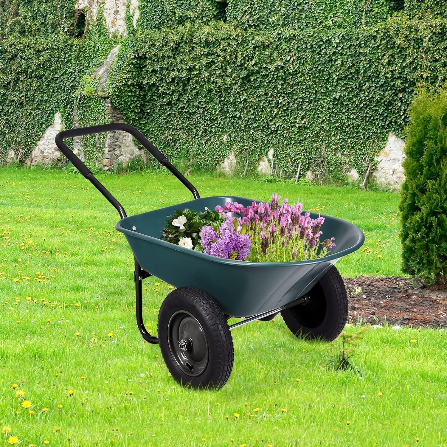 RELAX4LIFE Chariots De Jardin Avec Cadre En Fer Et Conteneur De 140 L, Brouette De Jardin Avec Poignée En Caoutchouc Et Roues Gonflables, Chariot, Capacité Max 150 KG Pour Jardins/Fermes (Vert) -Promos Botani Pro Boutique AAHKMJXYDAFdJAOAIMEbOAchlkWZ0oakZn uVZ0mPidMNbILvCvspZ4oG3fPgIqc1P3HRkC0mSuZAh54ZgYwMNcJ7Oz4GdZ6PbG8JDQ tZSQnw==
