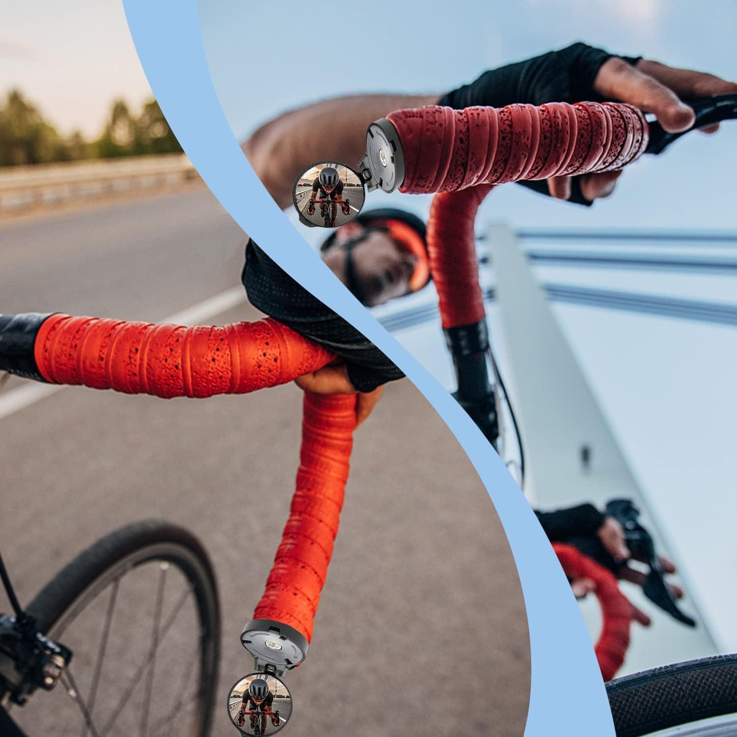 Specchietto retrovisore bici a 360° - Set di 2, regolabile, compatibile con manubrio da 22-32 mm, accessorio bici per la sicurezza su strada | Leroy Merlin