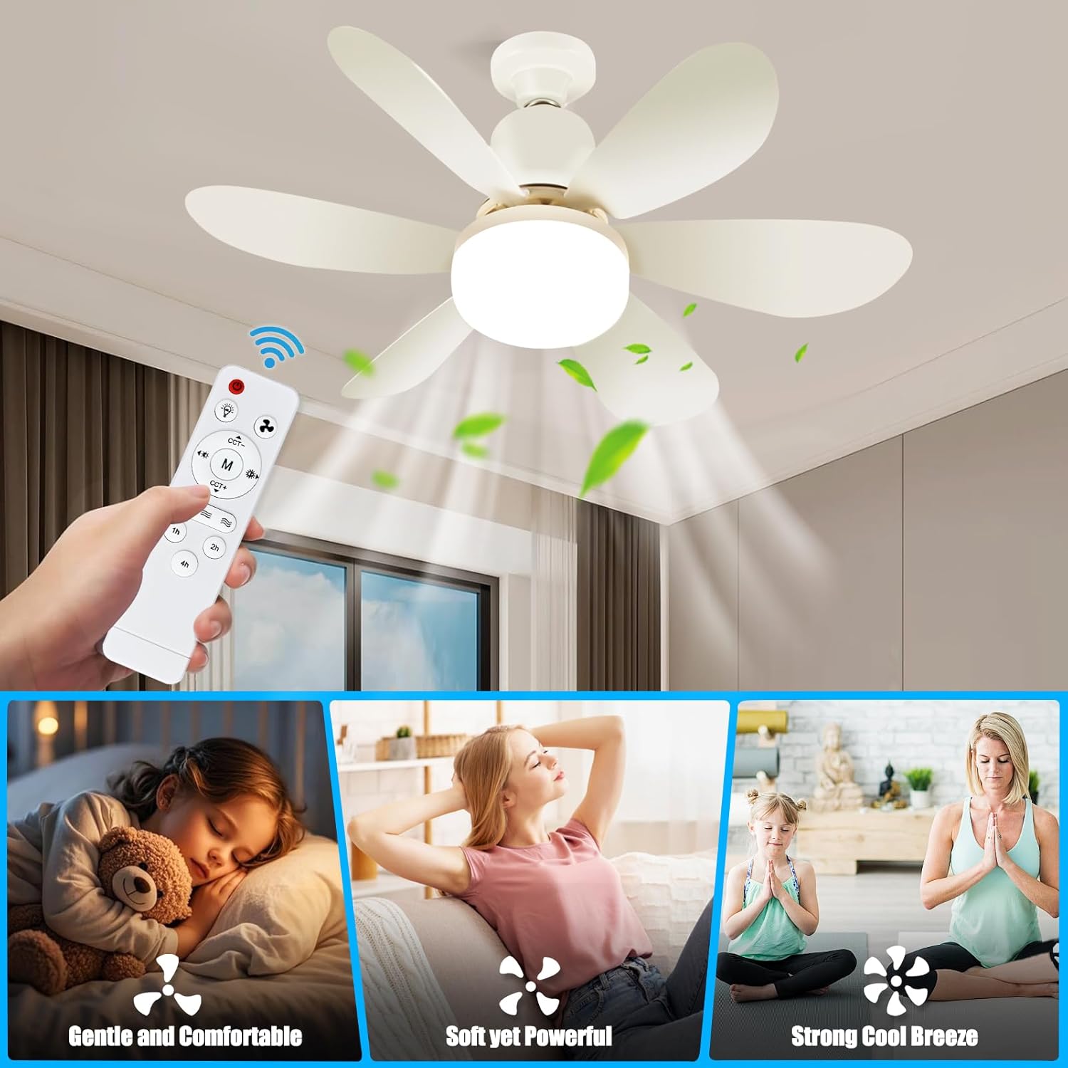 Lampade da soffitto per ventilatore Plafoniera con ventilatore Olas, 30