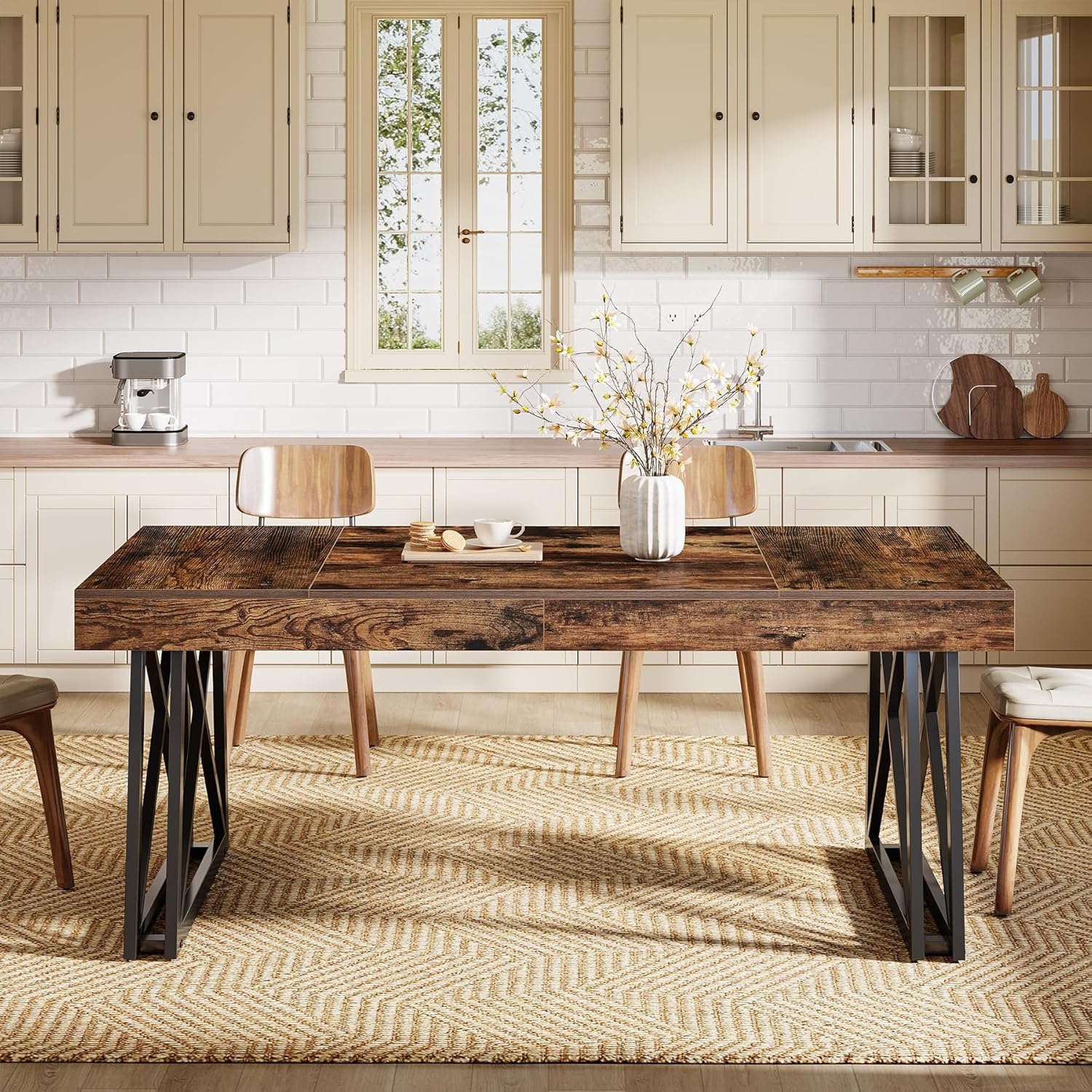 Tribesigns 63 Inch Rustic Dining Table