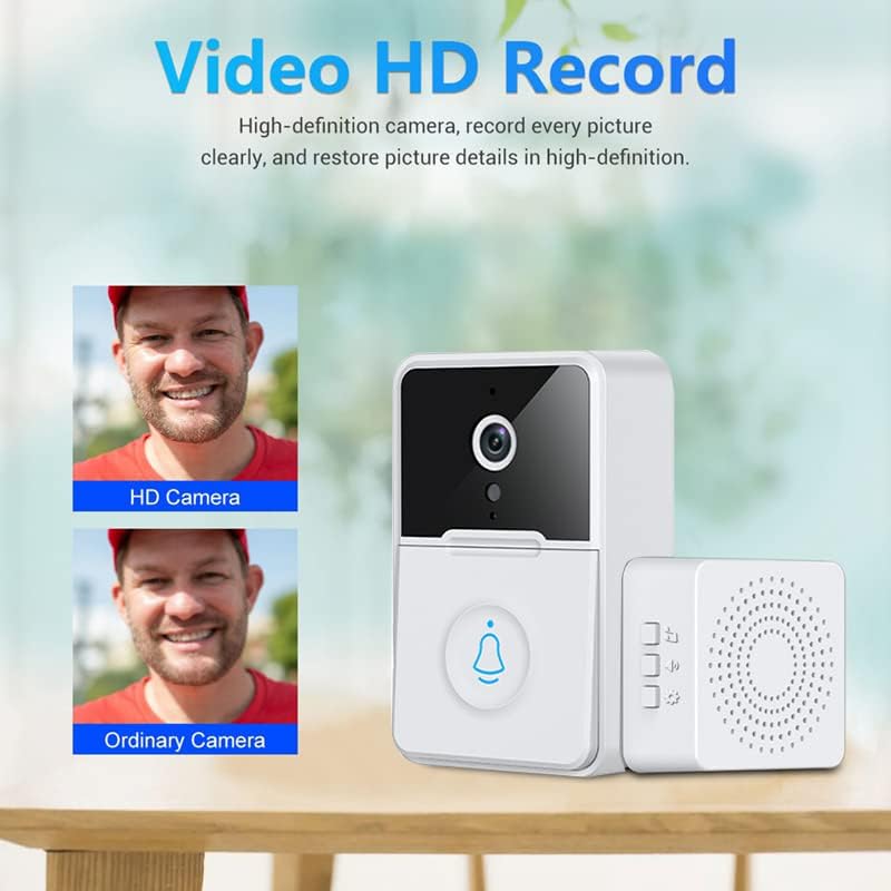 Sonnette Vidéo Connectée WiFi – Caméra Intégrée, Sans Fil, Fonctionne Sur Piles – Sécurité Maison Facile