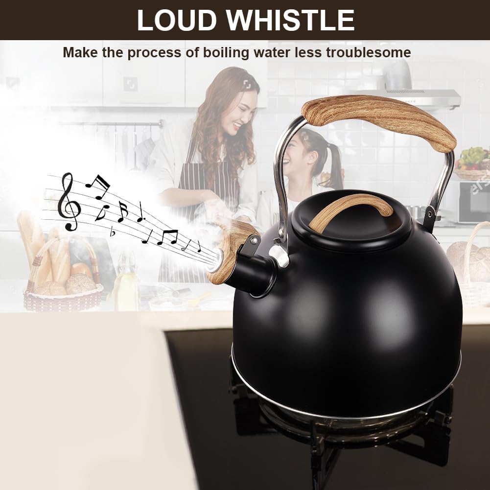 Bollitore A Fischio AMOMGard 2L, In Acciaio Inox Con Finitura Arcobaleno, Adatto A Induzione E Fornelli, Con Infusore Rimovibile Per Tè