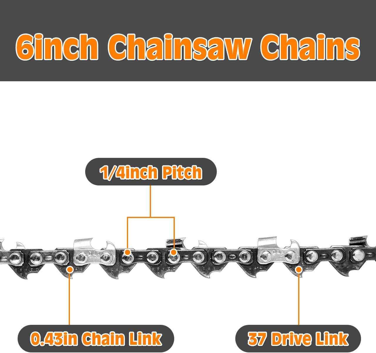 Chaînes De Tronçonneuse,Scie à Chaîne Pour 6 Pouces Mini Tronçonneuse