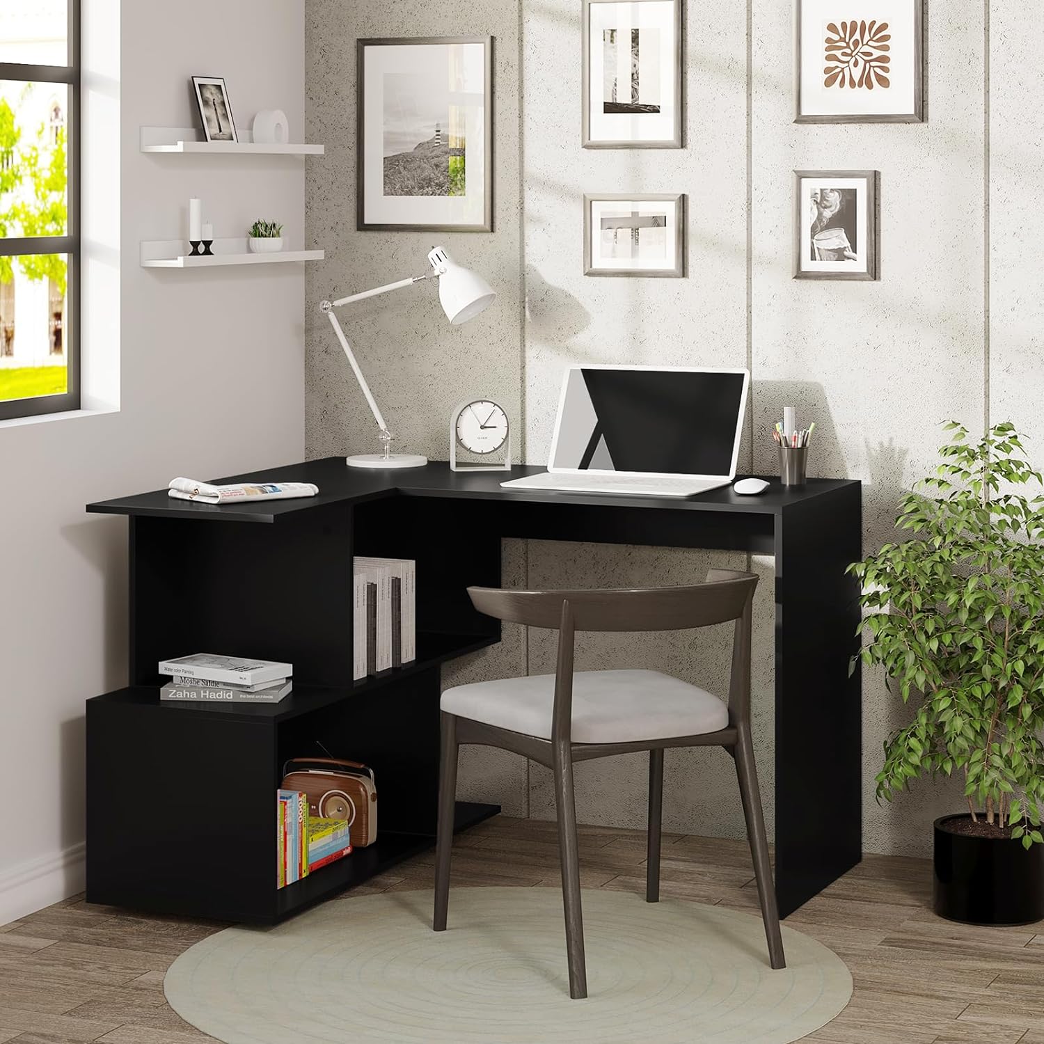 Escritorio esquinero, escritorio de esquina para computadora para escribir  y estudiar, mesa de computadora portátil, escritorio de madera para oficina