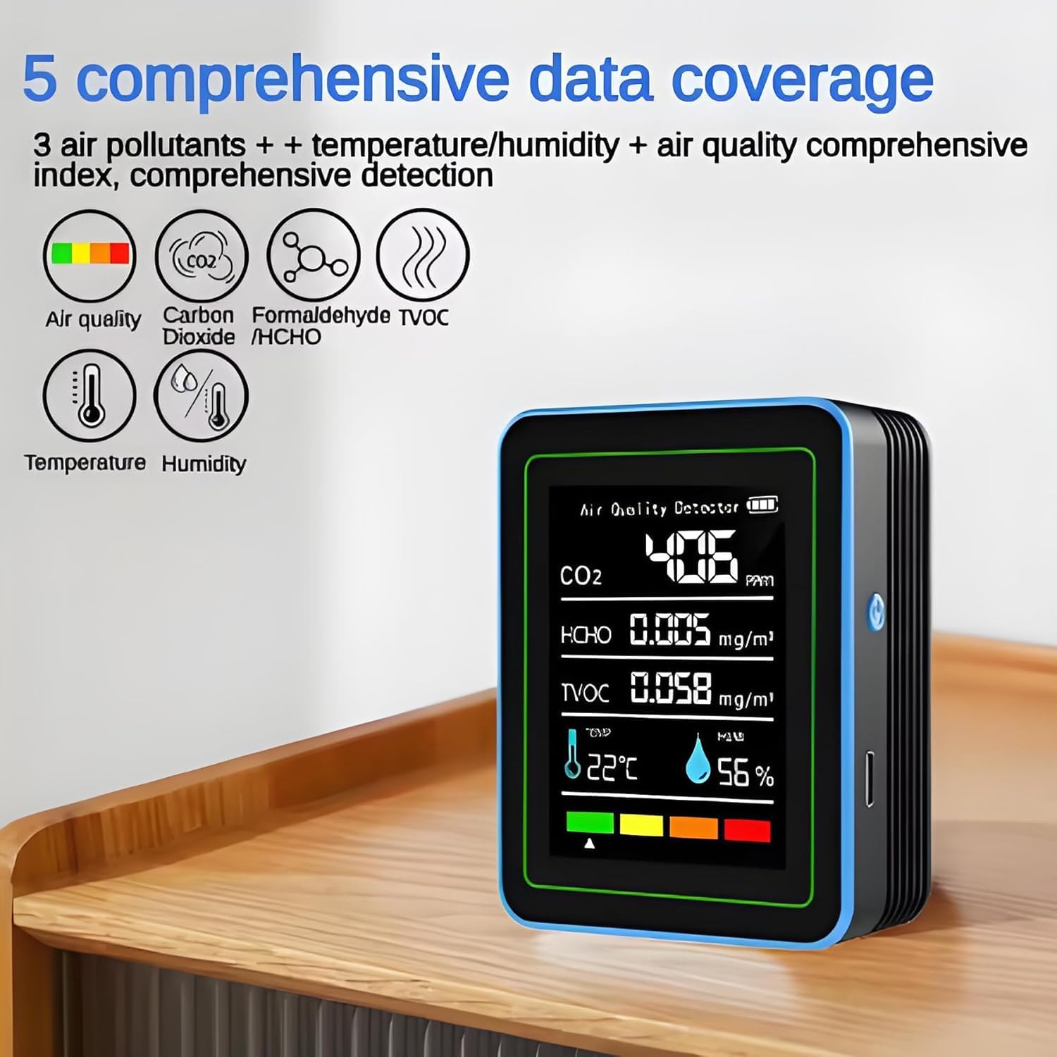 Capteur De CO2, Détecteur De Dioxyde De Carbone Portable, Moniteur de