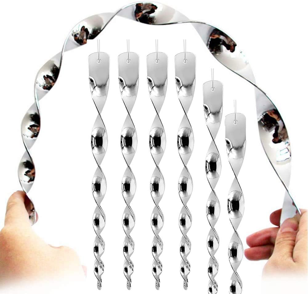 DECKON 12 Pieces Bird Scarer 30cm Pigeon Repeller 360 Degree Bird Repeller, Spiral Reflective Bird Scarer, For Balcony, Fruit Trees, Vegetable Garden -Indoor Flower Pot