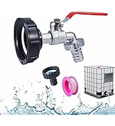 IBC Robinet Cuve 1000L Robinet Recuperateur Eau de Pluie,Robinet d'écoulement IBC 3/4" Avec Racco...