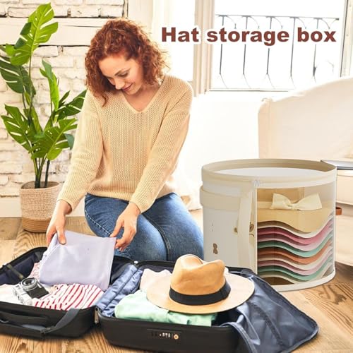 Range Chapeau Pliable Boîte Rangement Chapeaux LITLANDSTAR - Organisateur Pliable Feutre Pour Voyage étui Chapeau Voyage