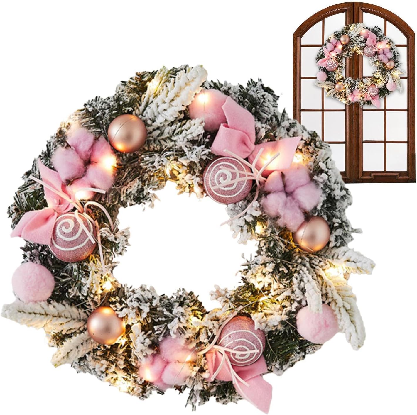 Porte Pour Porte D'Entrée Extérieure - Guibaies Rouges Et D’Arcs Noël,Guinoël Décorations D