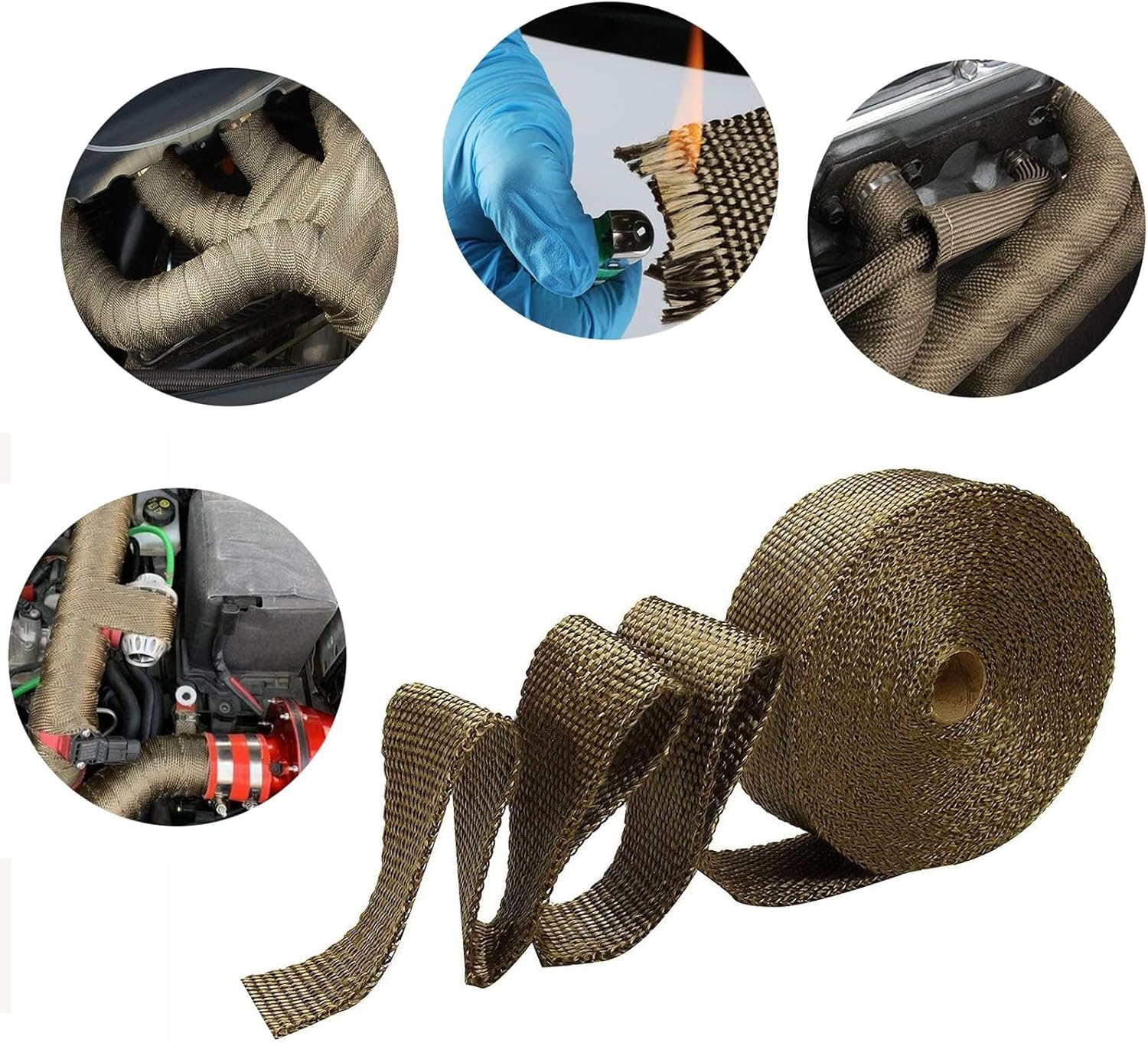 Nastro Isolante Termico Per Scarichi Moto - 15m X 50mm | Resistente Fino A 2000°F | Fibra Di Vetro E Acciaio - Foto 11