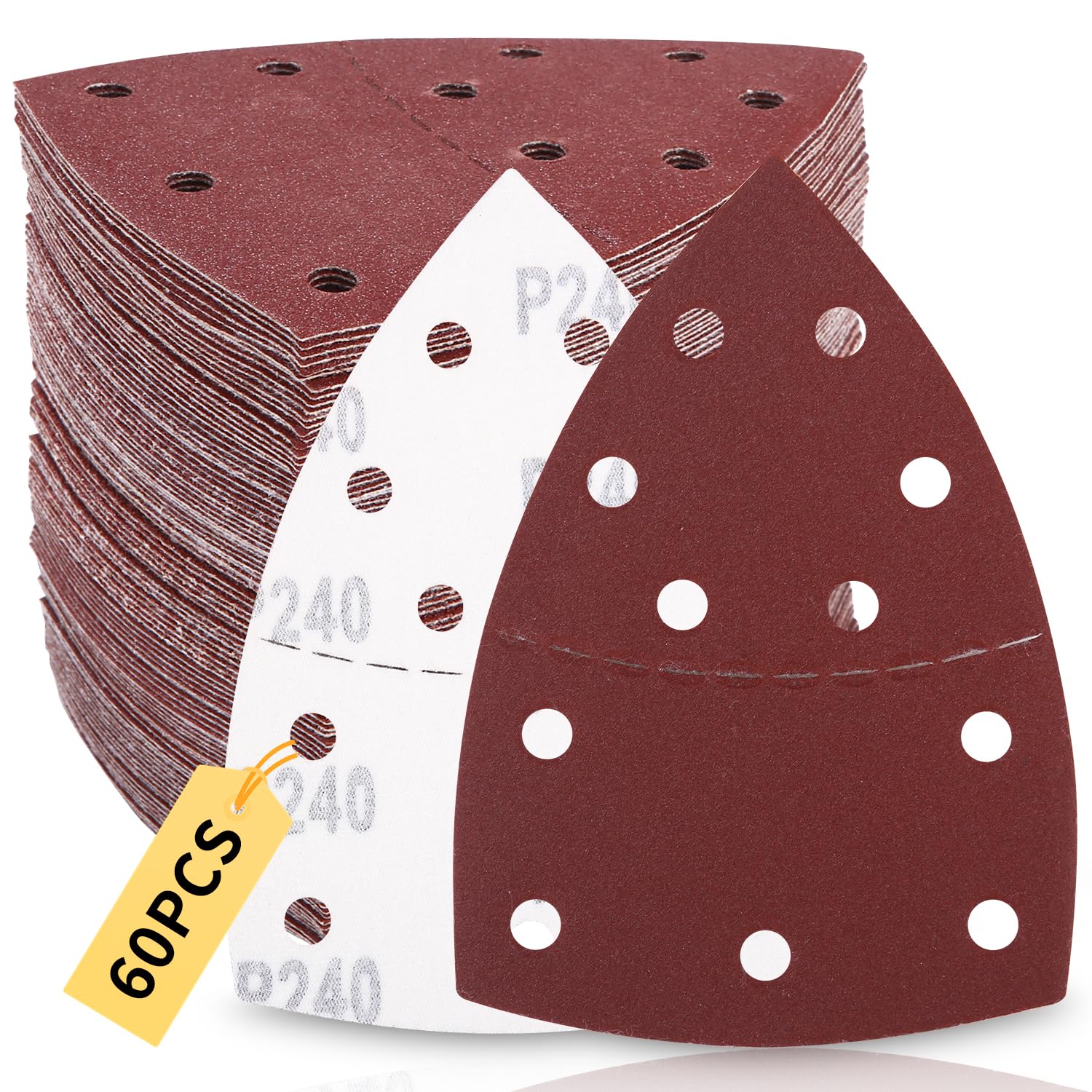 70 Triangoli Abrasivi Per Levigatrici Bosch PSM, Grana P40-P600, Ossido Di Alluminio