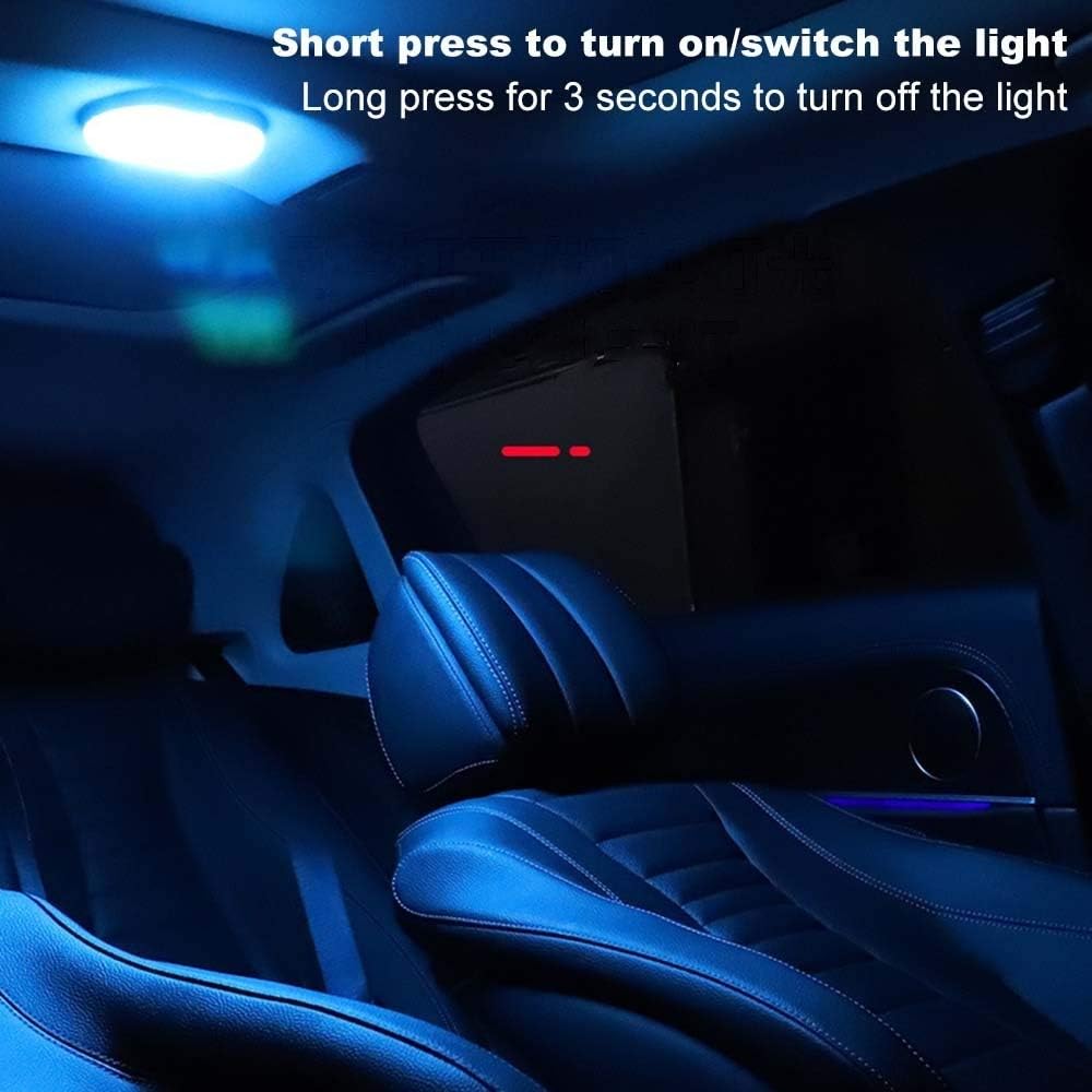 Auto-Deckenleuchte, quadratische Touch-LED-Licht-Auto-Innenraum-USB-wiederaufladbare  3-Farben-Leselampe