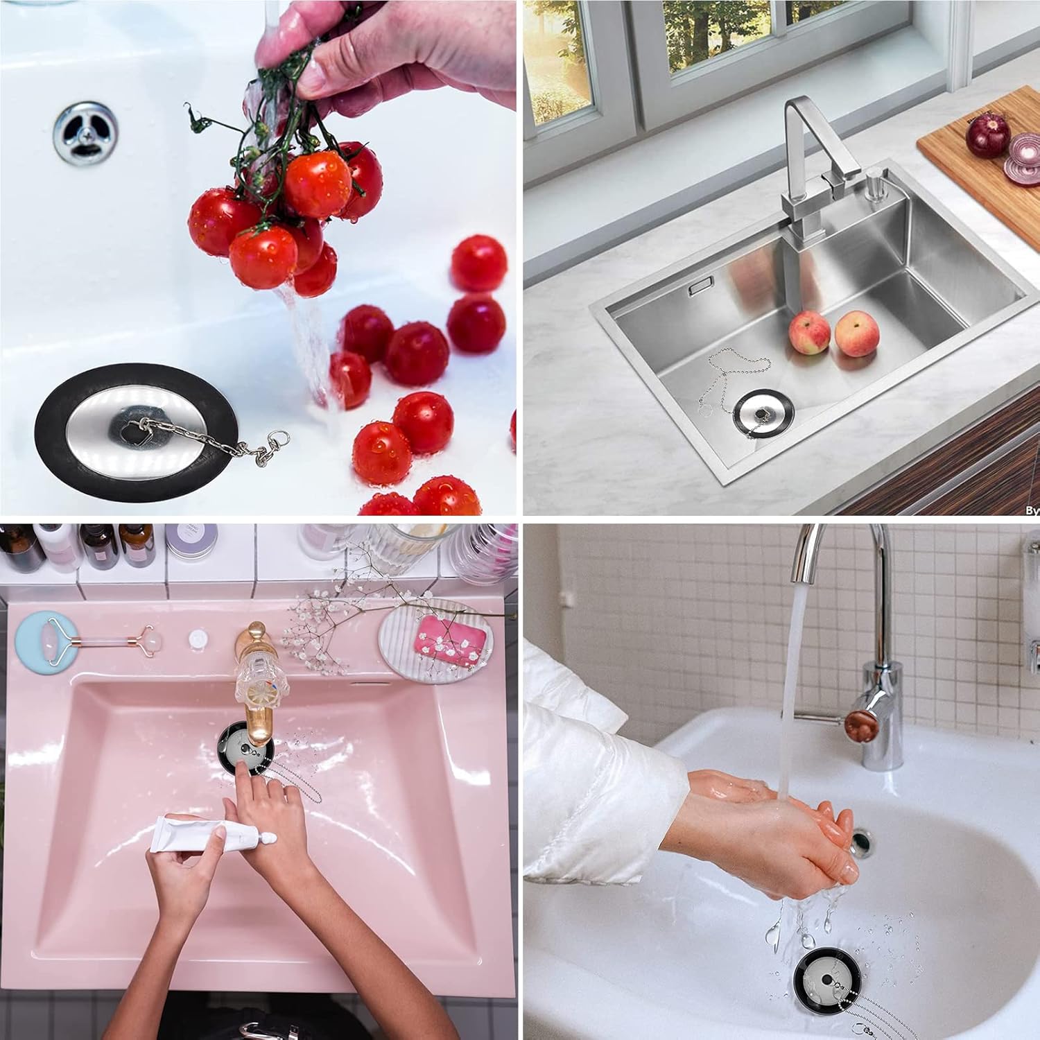 Bouchon D'éVier Avec ChaîNe Couvercle Vidange Caoutchouc Accessoires D'éVier Salle Bain à ChaîNe 4 Bouchons Vidange En Caoutchouc Avec ChaîNe, Pour éViers Baignoire Douches Salle Bain Cuisine (Noir) -Promos Gout Cuisine Boutique AAHKMJXYDAFdJAOAIMEbOAchlkWZ0oakZn uVZ0mPidMNbILvCvspZ4oG3fPgIqc1P3uc8JrvObKN9cDUFgP2UdqcYuIP MJylqGpyMORTETng==