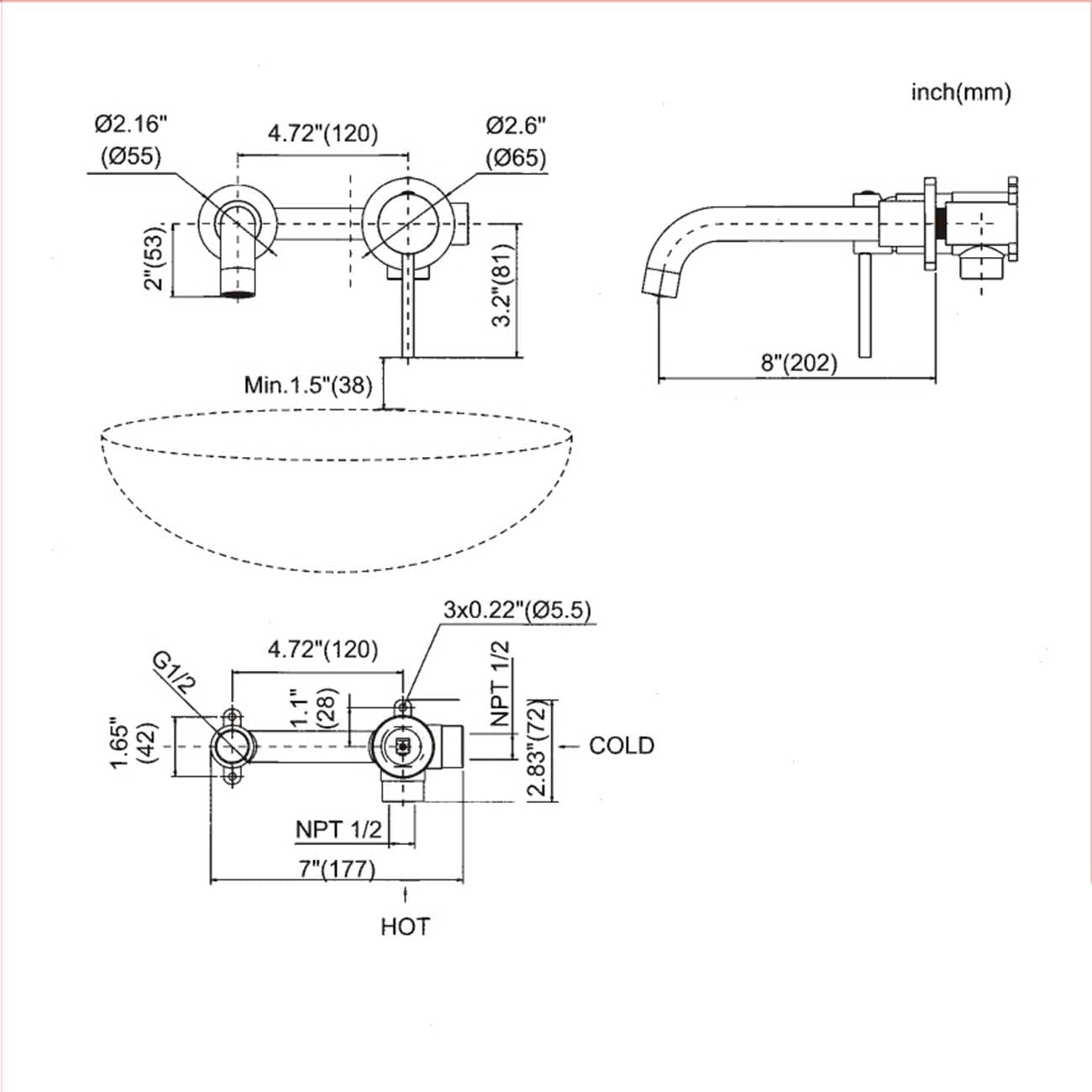 Wall Mounted Basin Faucet