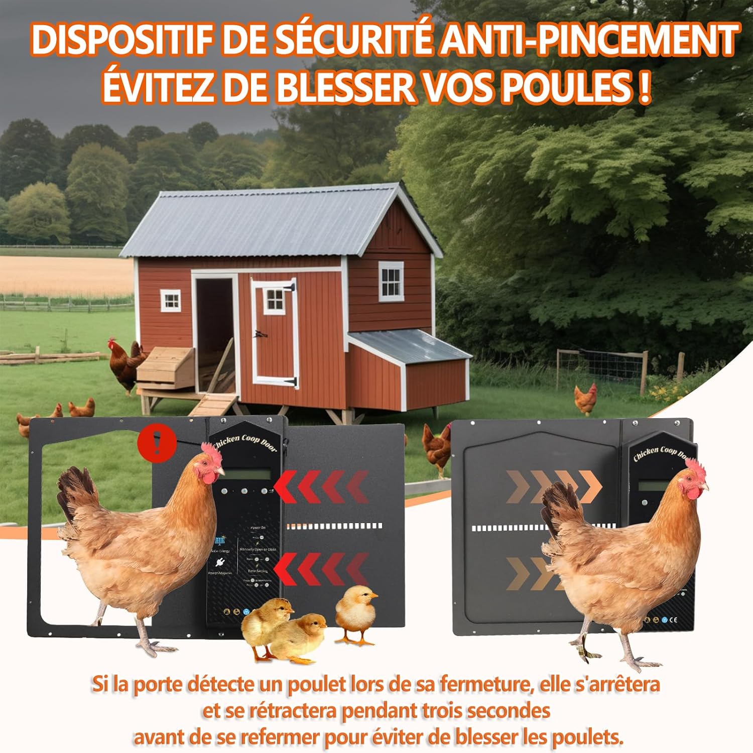 Puerta de gallinero automática