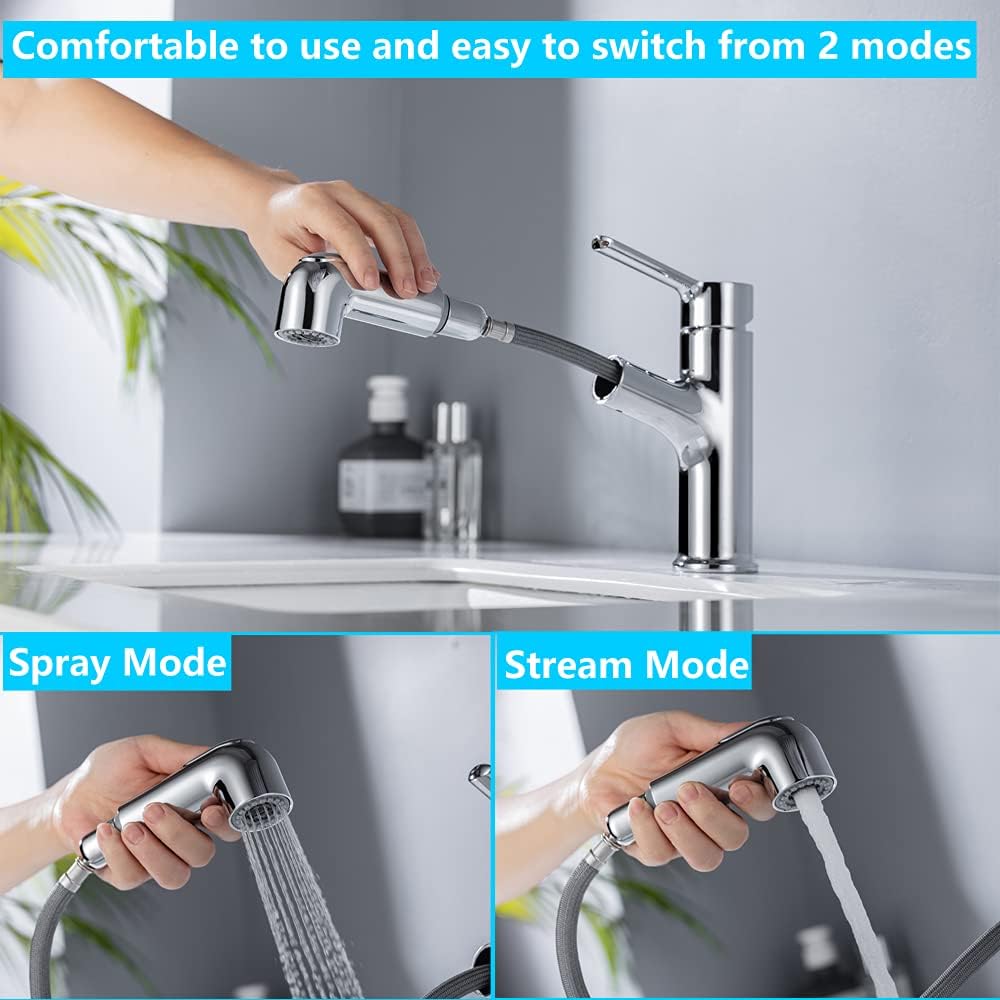 Rubinetti a cascata per lavabo da bagno Rubinetto per lavabo da bagno Rubinetto per lavabo da bagno a leva singola in ottone Rubinetti miscelatori per lavabo con acqua calda e fredda, grigio
