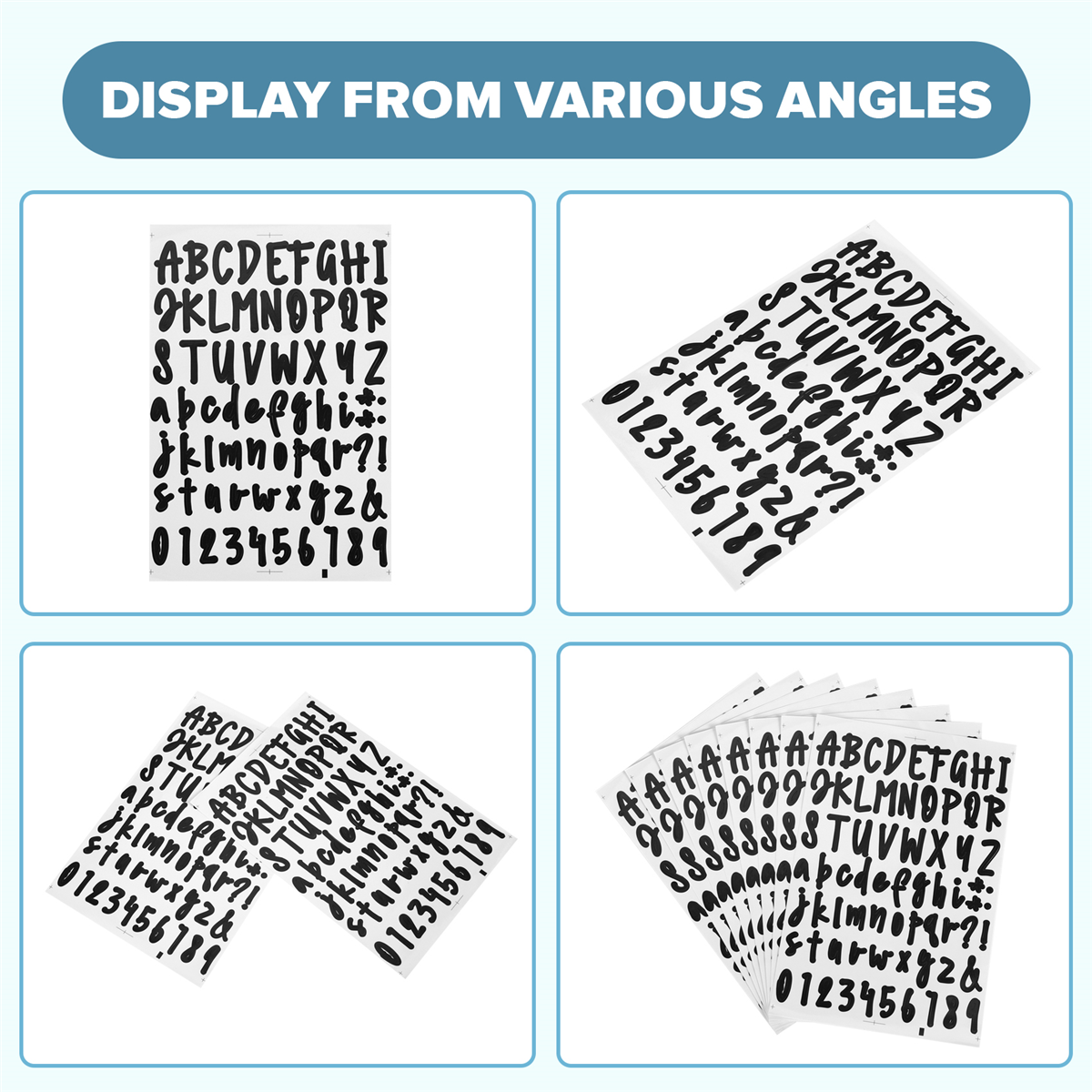 8 Sheets Self Adhesive Vinyl Letters Numbers Kit, Stickers DIY Decal ...