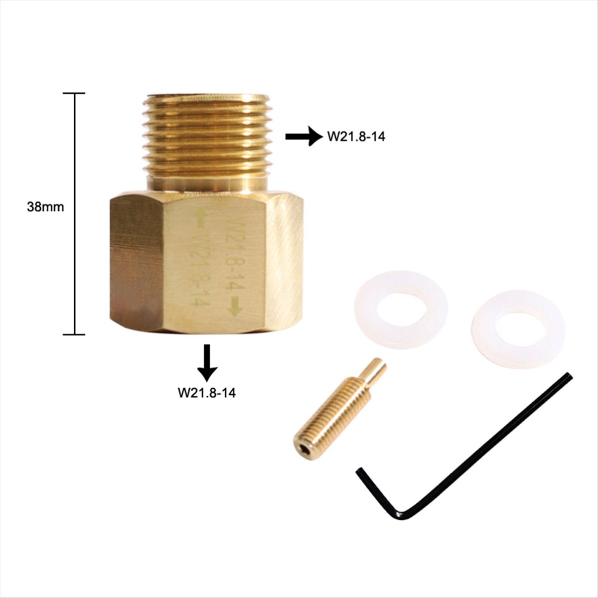 CO2 Cylinder Tank W21.8-14 to Adapter Converter with RPV Valve for ...