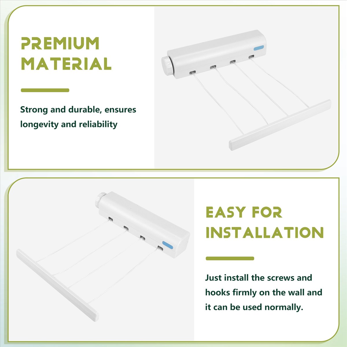 Retractable Clothesline Telescopic Indoor Outdoor Wall Mounted Clothes ...