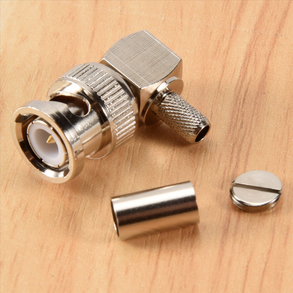 BNC Male Plug Right Angle Crimp for RG58 RG400 RFC195 RF Coax Adapter ...