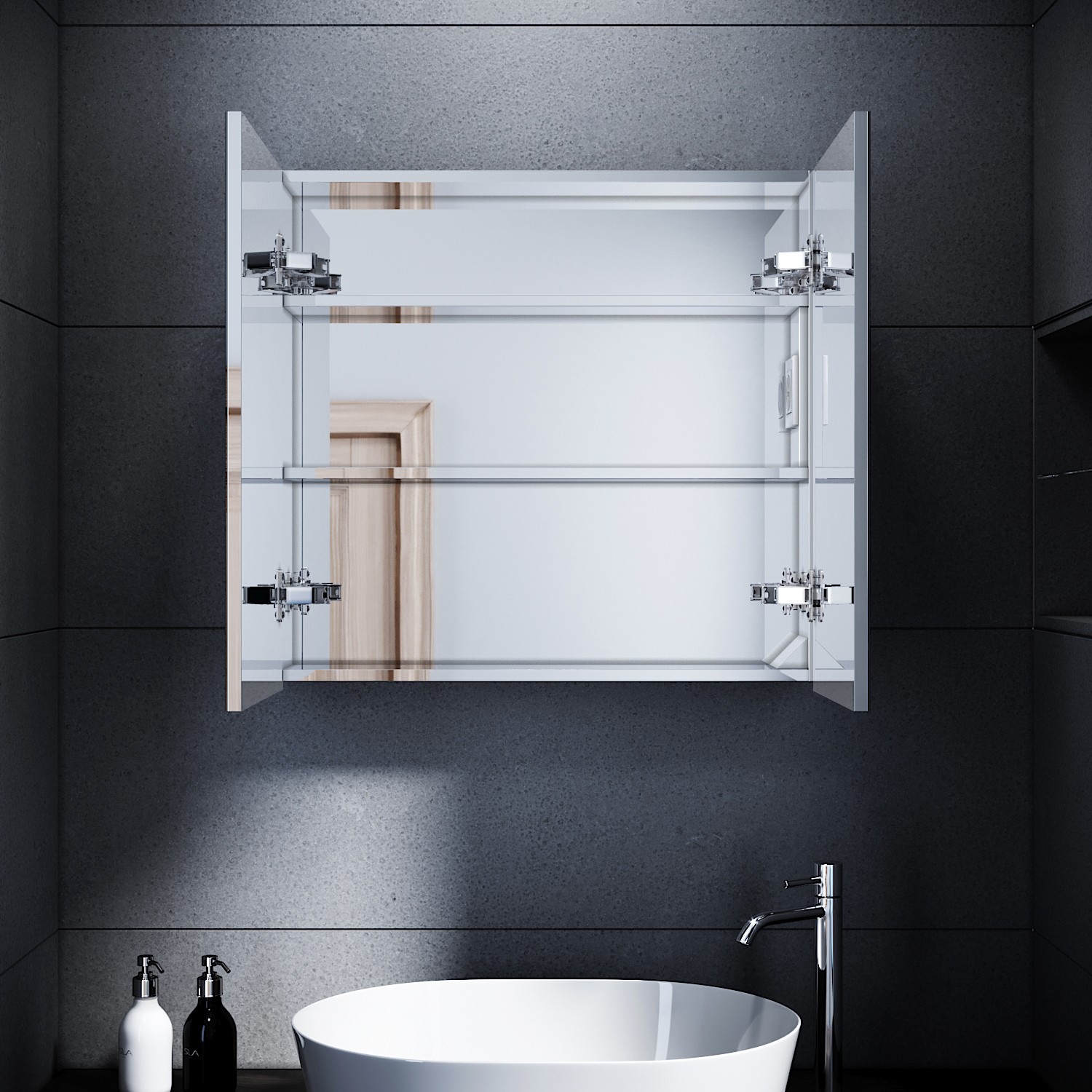 SONNI LED Spiegelschrank Badezimmerspiegel Badschrank mit Beleuchtung