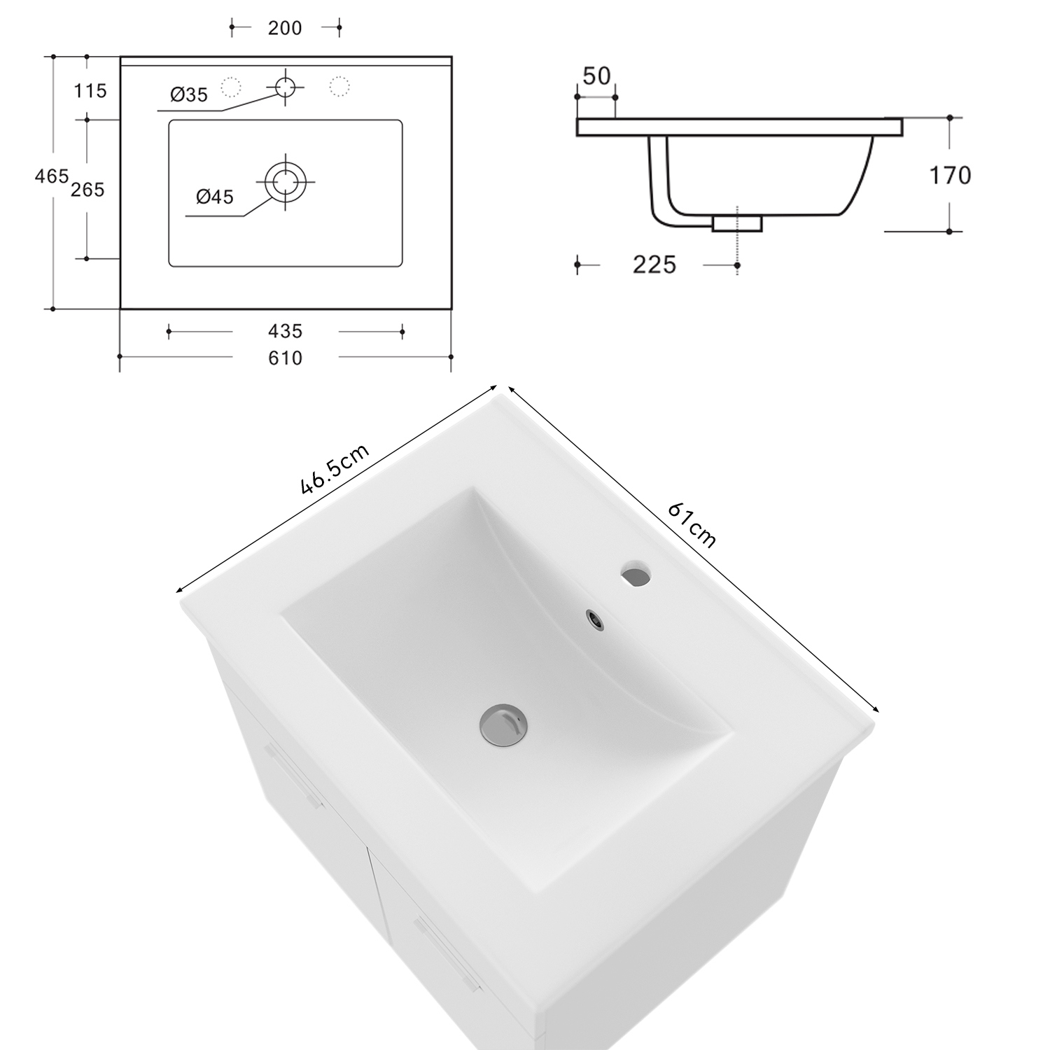 Bild 111 - Badmöbel Set Hochglanz Waschbecken Badezimmermöbel mit Spiegel Hochschrank Grau