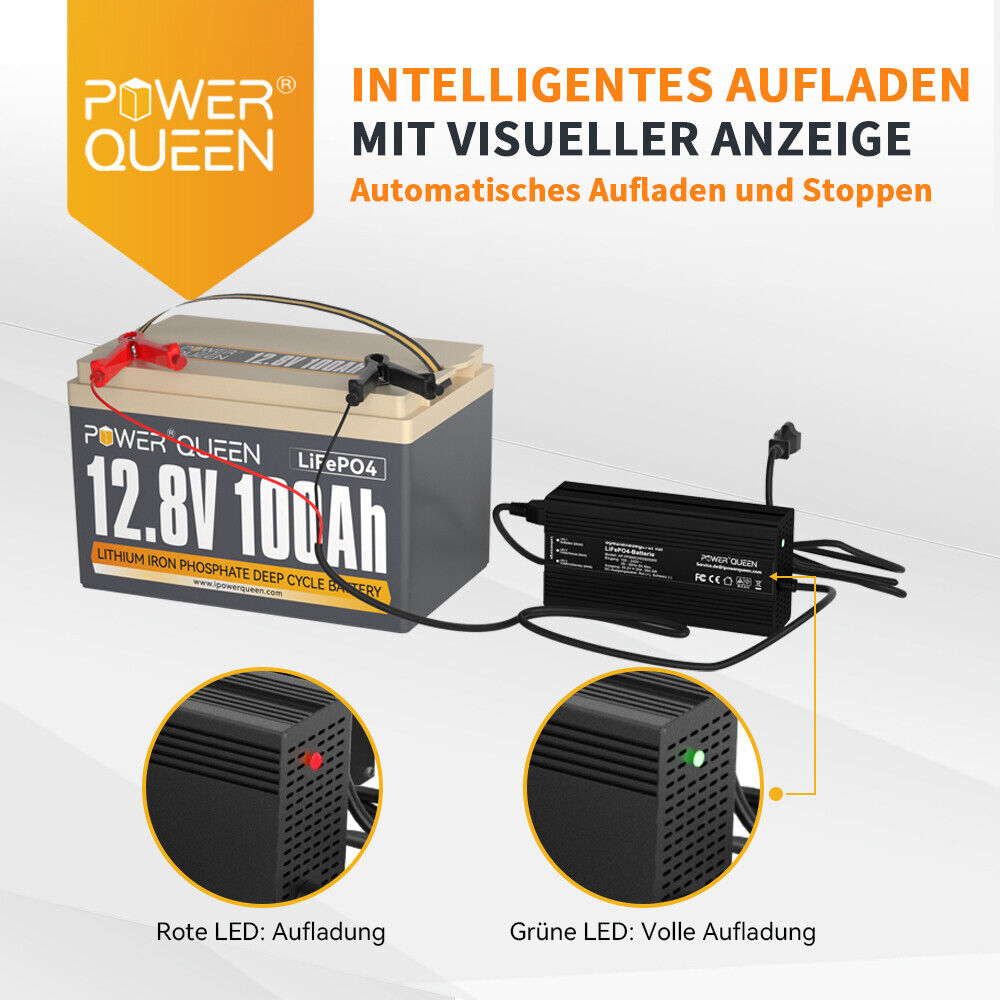 14,6V 20A Batterie Ladegerät Charger Power Queen für 12V LiFePO4