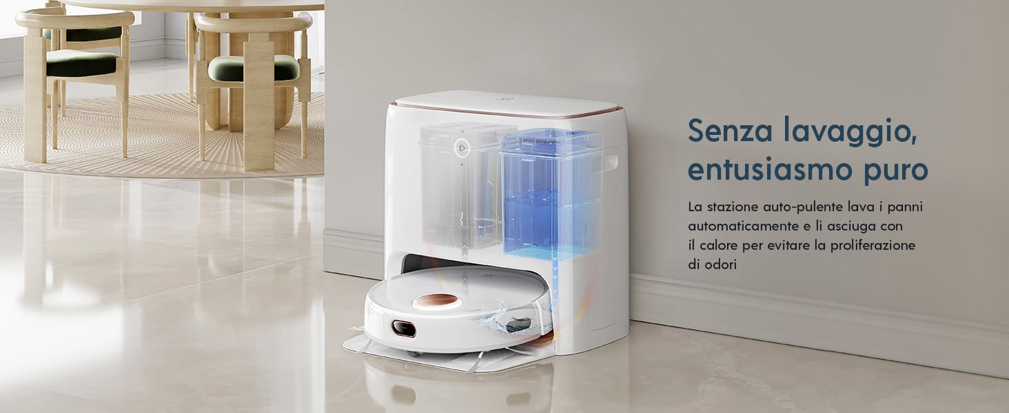 Yeedi Floor 3 Station, Robot Aspirapolvere E Lavapavimenti Con Stazione Autopulente, Potenza 5100Pa, Rilevamento Ostacoli 3D, Perfetto Per La Pulizia Di Tappeti E Pavimenti Duri -Rowenta Negozio AAHKMJXYDAFdJAOAIMEbOAchlnAxdU