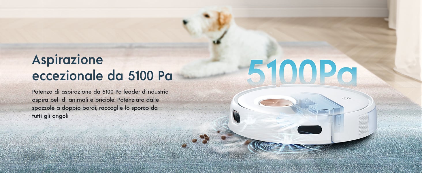 Yeedi Floor 3 Station, Robot Aspirapolvere E Lavapavimenti Con Stazione Autopulente, Potenza 5100Pa, Rilevamento Ostacoli 3D, Perfetto Per La Pulizia Di Tappeti E Pavimenti Duri -Rowenta Negozio AAHKMJXYDAFdJAOAIMEbOAchlnAxdU