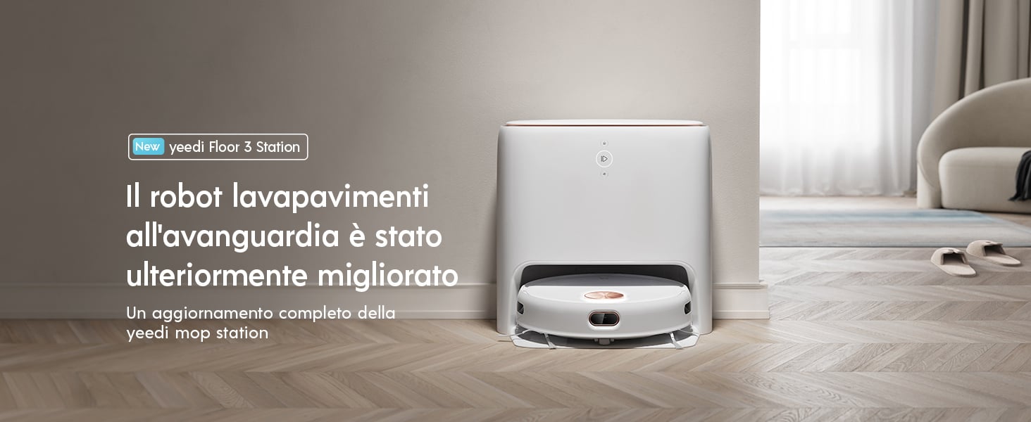 Yeedi Floor 3 Station, Robot Aspirapolvere E Lavapavimenti Con Stazione Autopulente, Potenza 5100Pa, Rilevamento Ostacoli 3D, Perfetto Per La Pulizia Di Tappeti E Pavimenti Duri -Rowenta Negozio AAHKMJXYDAFdJAOAIMEbOAchlnAxdU
