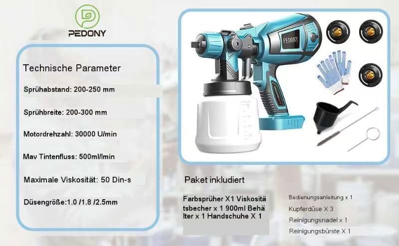 Cordless paint sprayer is easy to install, even if you are a beginner
