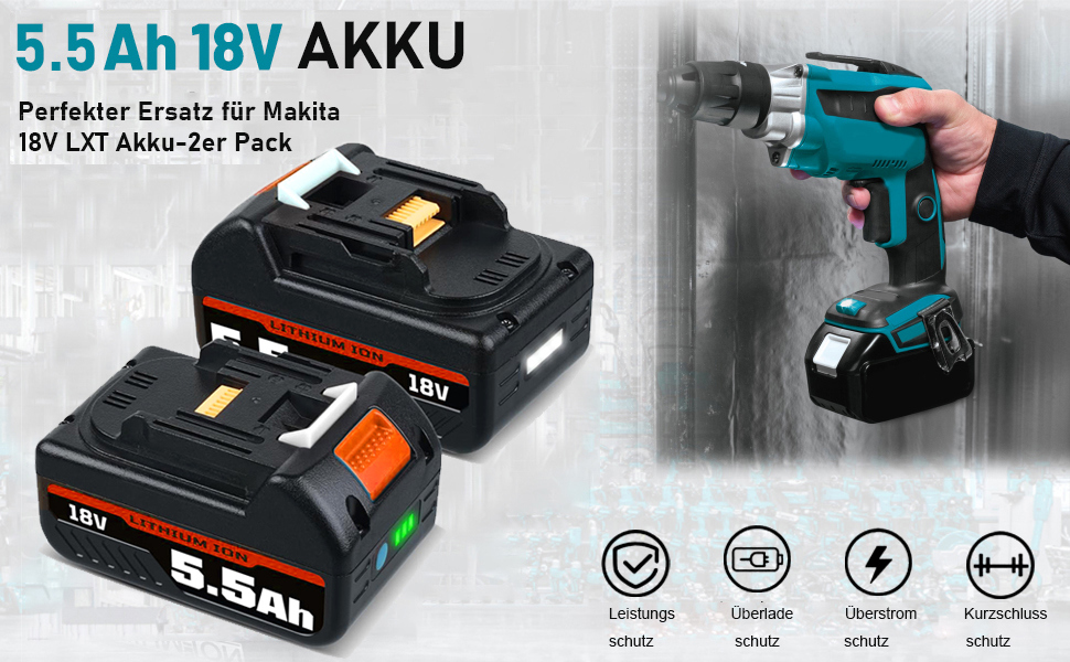 Pour Makita 18V 5ah BL1850b batterie de remplacement 18V BL1860 BL1860b