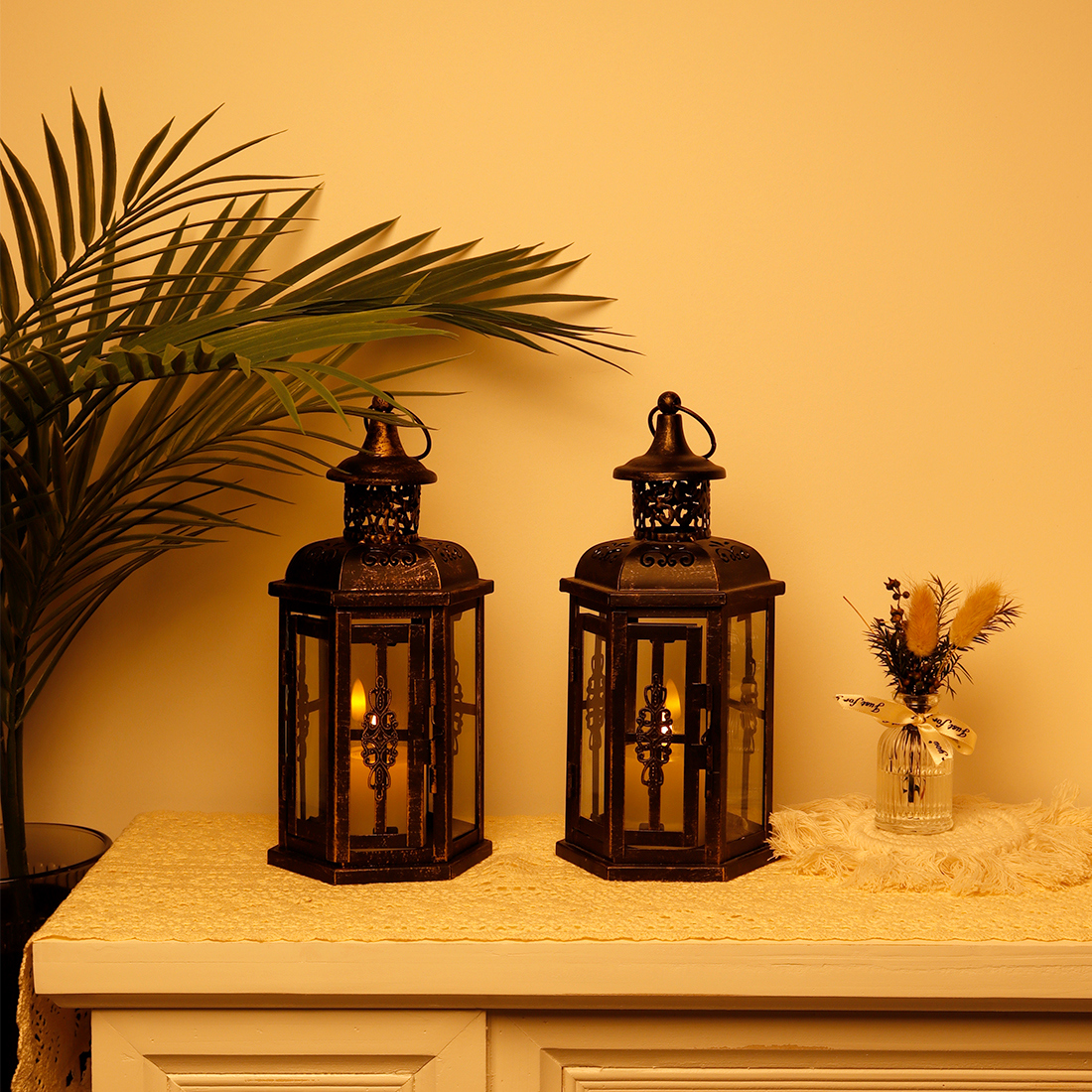 Lot De 2 Lanternes Décoratives 25 Cm De Haut Suspension Style Vintage, Noir -ATMOSPHERA || VIDAXL || Safavieh Soldes AAHKMJXYDAFdJAOAIMEbOAchlnAxdU