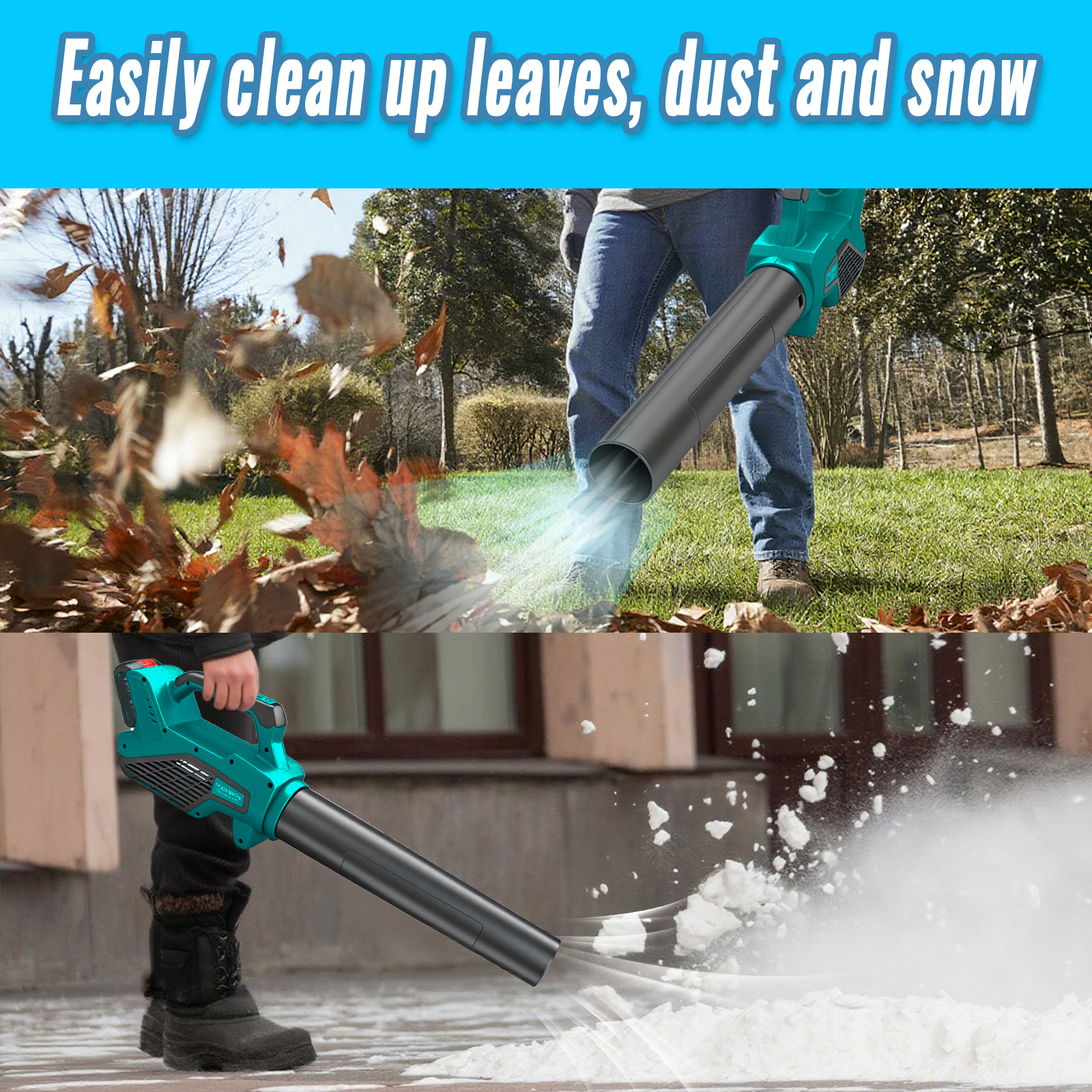 Souffleur ONEVAN 700W Souffleur Feuilles ONEVAN Sans Fil 160m/s - 2 Batteries 4.0Ah Moteur Sans Balais Souffleur Portable Neige Poussière
