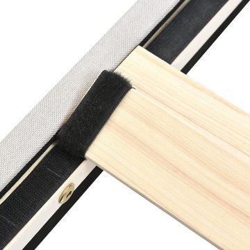 OKWISH Polsterbett Jugendbett (160 x 200 cm), Bettgestell mit Lattenrost und Verstellbares Kopfteil, Gepolstertes bett in Beige