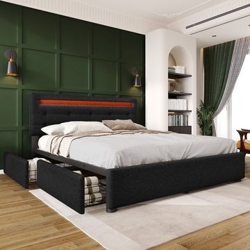 Letto imbottito OKWISH (140x200 cm compreso materasso, 2 pezzi)