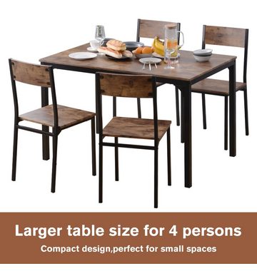 OKWISH gruppo posti a sedere gruppo sala da pranzo tavolo da pranzo con 4 sedie, (5 pezzi), per balcone & Sala da pranzo e sala da pranzo. Soggiorno marrone vintage